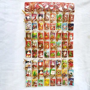 Weihnachtsbaum Hängende Dekoration Wunschkarten Papier Geschenkanhänger Mit Goldener Schnur Weihnachtsmann Rentier Muster Festliche Party Deko