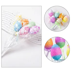 Rami di uova di Pasqua glitterate multicolori per decorazioni fai-da-te e addobbi floreali