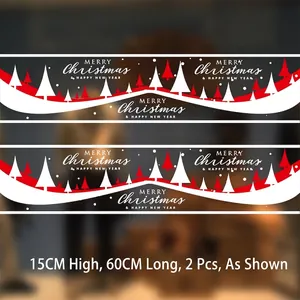 Lot de 2 autocollants électrostatiques de Noël avec motifs Merry Christmas