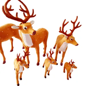 Renne de Simulation Ornements de Noël Figurines de Cerf Sika Réalistes pour Décoration de Scène de Fenêtre d'Hôtel de Centre Commercial Accessoires de Fête Festifs