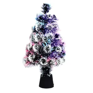 Mini árbol de Navidad de fibra óptica 30cm con luces LED de colores decorativo