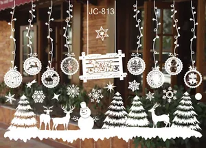 White Christmas window stickers with snowflake and reindeer static cling designs