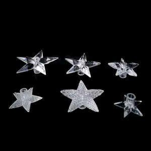 Accessori per Luci di Natale a LED in Acrilico a Forma di Stella Trasparente Luminosi Ornamenti per Albero di Natale