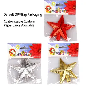 Weihnachtsbaumspitzen Sterne in Rot Gold und Silber mit Einzel-OPP-Verpackung