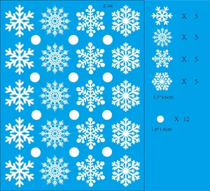 White snowflake Christmas window stickers set of 32 for festive holiday home decor
