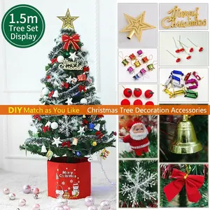 Décorations d'Arbre de Noël Ornements Multiples Père Noël Flocons de Neige Lettres Merry Christmas Étoile Cimier Nœud Décoration Suspendue