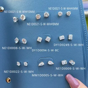 925 Sterling Zilveren Oorknopjes Voor Vrouwen Zirkonia Ingelegd Geometrisch Rond Vierkant Peer Vorm Bruiloft Sieraden Cadeau