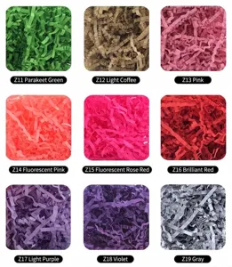 Various colors of raffia wrinkled shredded paper filler for gift box packaging decoration