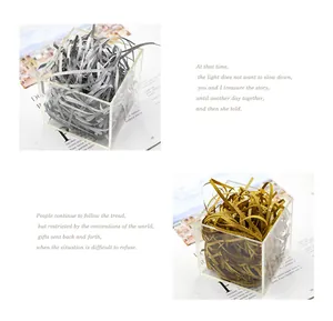 Sparkling metallic gold and silver shredded paper filler for gift box decoration stuffing