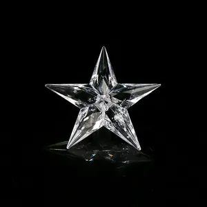 Stella a cinque punte in acrilico trasparente per albero di Natale o luci LED