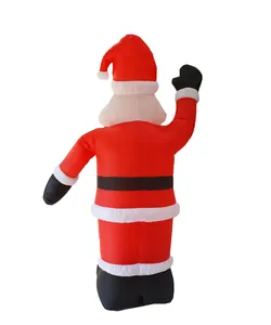 Back view of a large inflatable Santa Claus decoration for Christmas outdoor displays