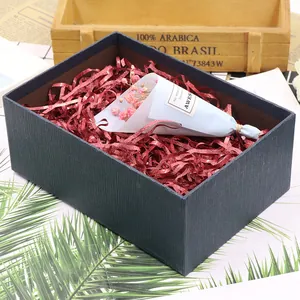 Red glitter raffia shredded paper filler for elegant gift box packaging and decoration