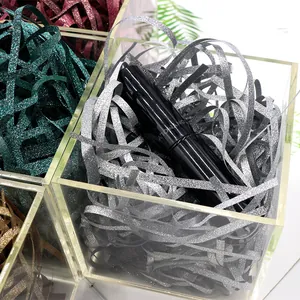 Premium shiny silver glitter raffia shredded paper filler for gift box decoration