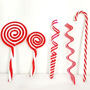 Rood en wit spiraalvormige simulatie lolly ornamenten voor feestelijke kerstboom versiering