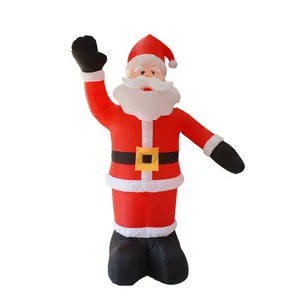 1.8m Inflatable Santa Claus Christmas Decoration Outdoor Yard Prop With Built-in Fan Waving Santa Holiday Party Decor Oxford Cloth
