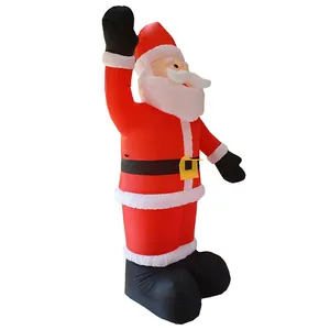 Giant 2.4m inflatable waving Santa Claus mascot for festive outdoor yard decoration