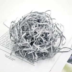 Silver glitter shredded paper raffia for gift box filler and festive decoration