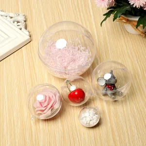 Clear Plastic Hollow Fillable Ball Ornaments For Christmas Tree Decor Wedding Party DIY Crafts Transparent Acrylic Sphere