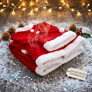 Hochwertiges 2-teiliges Plüsch-Weihnachtskostüm für Mädchen für die Weihnachtsfeier
