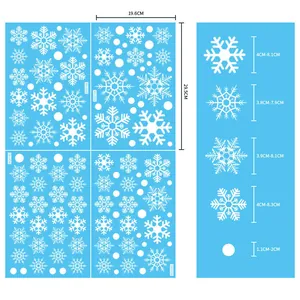 Detalles de dimensiones de pegatinas estáticas de copos de nieve para ventanas Navidad