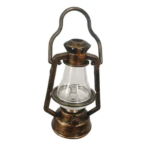 Mini lampe à pétrole vintage en plastique pour la décoration de maisons de poupées