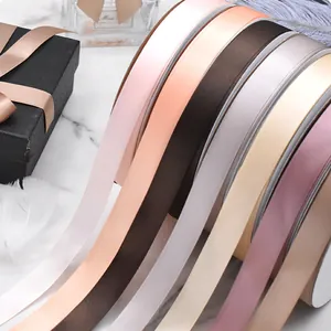High-density polyester satin ribbons in multiple elegant colors for luxury gift wrapping
