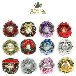 Assorted handmade PVC Christmas wreaths for festive door and window decoration
