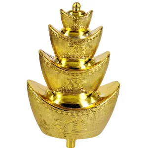 Gouden vierlaagse sycee-toren voor decoratie van Chinese Nieuwjaarstaarttoppers