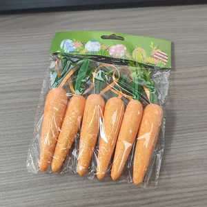 6er-Pack glitzernde künstliche orangefarbene Karotten für die Osterdekoration zu Hause