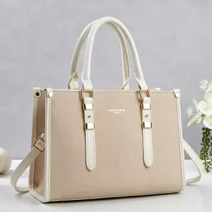 Elegante Große Kapazität Damen Schultertasche Einfache Kunstleder Handgriff Tragetasche Mit Quaste Büro Alltag Handtasche