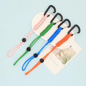 Tactical Paracord Keychain With Carabiner Outdoor Emergency Braided Lanyard For Camping Backpack Keys Durable Polyester Handmade Cord