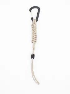 Tactical outdoor paracord carabiner with durable braided lanyard for keychain use