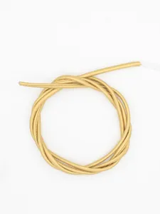 Cordón redondo de cuero PU dorado de alta calidad con costuras para joyas y manualidades