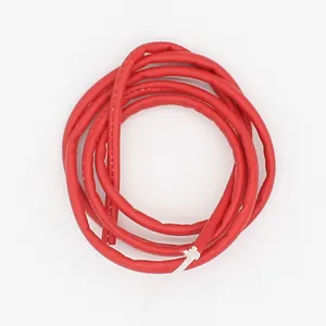 Cordón redondo de cuero PU rojo con costura interna para llaveros y adornos de bolsos DIY