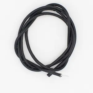 Cordón redondo de cuero PU negro con núcleo para accesorios de llaveros DIY