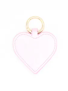 Elegant pink heart-shaped PU leather magnetic hat clip with a polished gold-toned metal ring