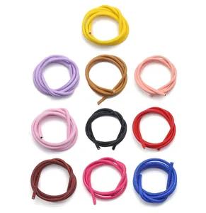 Collection of colorful stitched PU cross-grain cords for DIY keychain and bag charm making.