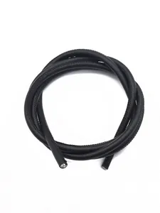 Detail of black cross-grain PU leather cord for DIY keychains and bag accessories.