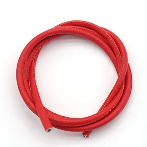 Red cross-grain PU leather stitched cord for DIY keychain and bag accessories