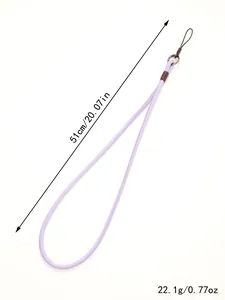 Λεπτομερής προβολή μωβ πλεκτού κορδονιού λαιμού με 51 cm μήκος και 22,1 g βάρος