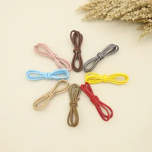 Variety of multicolor synthetic leather stitched cords for DIY handmade jewelry crafts