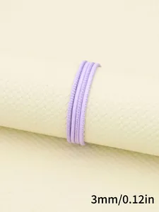 Macro view of 3mm purple cord with stitched texture for DIY jewelry accessory parts