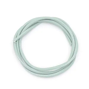 Close-up of mint green imitation sheepskin stitched rope for DIY jewelry crafts