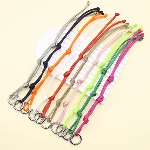Handmade Woven Polyester Rope Keychain Bag Charm Fashion Braided Knot Key Ring Accessory For Women Girls Gift