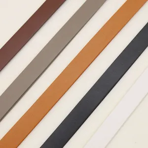 Detail shot of multi-colored PU leather lanyards with fine lychee texture in diagonal layout