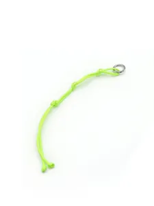 Vibrant neon green handmade braided polyester rope keychain for bags and accessories