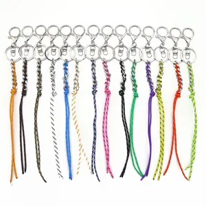 Bunte geflochtene Paracord Taschenanhänger mit silbernen Karabinern für DIY-Schlüsselanhänger