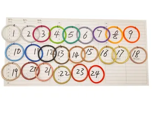 A detailed overview showing 24 different colors of silicone jelly bangles numbered 1-24