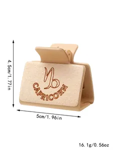 Afmetingen van de beige Steenbok haarklem met microfiber afwerking