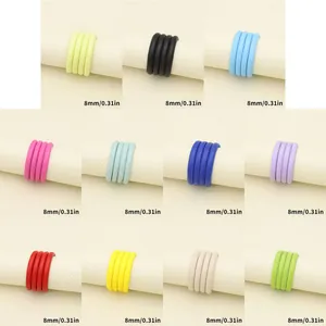 Cordón de cuero PU pespunteado de 8 mm con textura de piel de oveja en varios colores